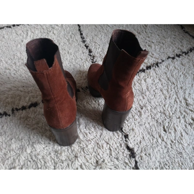 Pre-owned Topshop Tophop  Brown Suede Ankle Boots