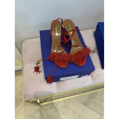 Pre-owned Aquazzura Wild Thing Sandals In Red