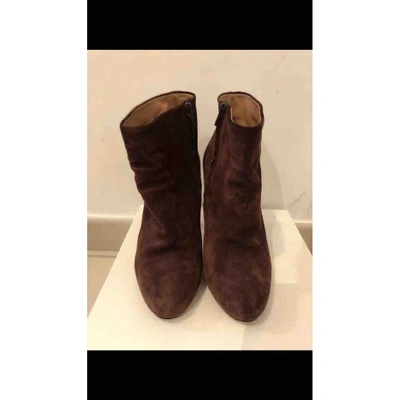 Pre-owned Maison Margiela Ankle Boots In Burgundy