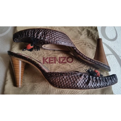 KENZO Pre-owned Leather Mules In Brown