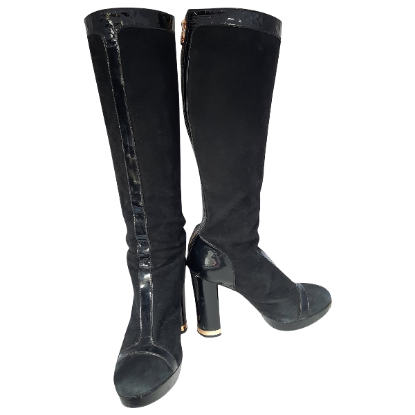 tory burch black suede boots