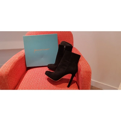 Pre-owned Jean-michel Cazabat Black Suede Ankle Boots
