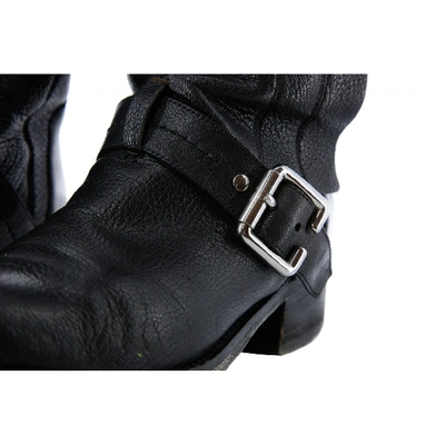 Pre-owned Dior Black Leather Boots