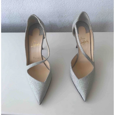 Pre-owned Christian Louboutin Glitter Heels In Silver