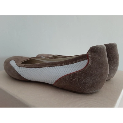 Pre-owned Bally Ballet Flats In Beige