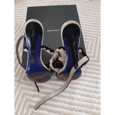 Pre-owned Mauro Grifoni Blue Suede Sandals