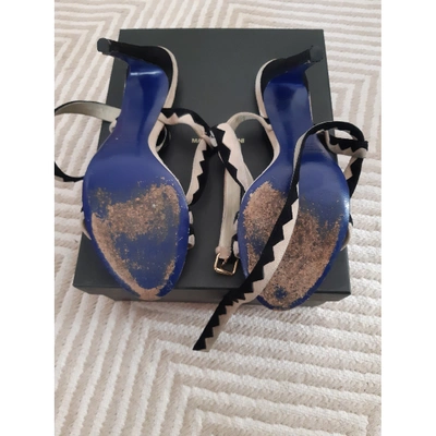 Pre-owned Mauro Grifoni Blue Suede Sandals