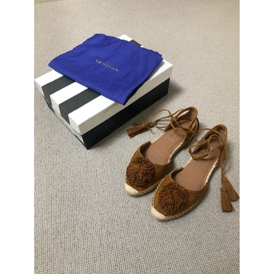 Pre-owned Aquazzura Camel Suede Espadrilles