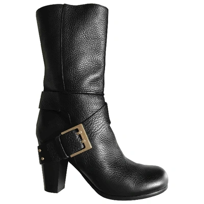 Pre-owned Chloé Leather Boots In Black