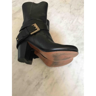 Pre-owned Chloé Leather Boots In Black