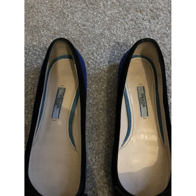 Pre-owned Prada Ballet Flats In Turquoise