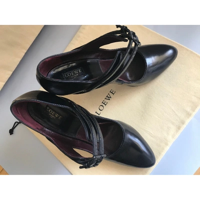 Pre-owned Loewe Leather Heels In Black