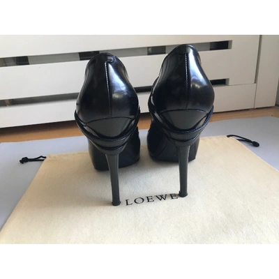 Pre-owned Loewe Leather Heels In Black