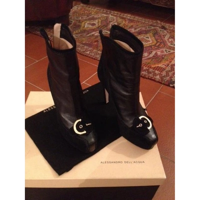Pre-owned Alessandro Dell'acqua Black Leather Ankle Boots