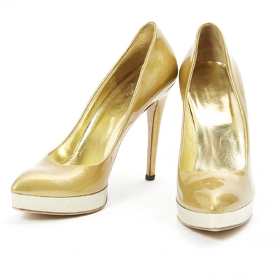 Pre-owned Gucci Gold Leather Heels