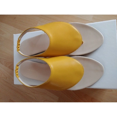 Pre-owned The Row Ravello Yellow Leather Sandals