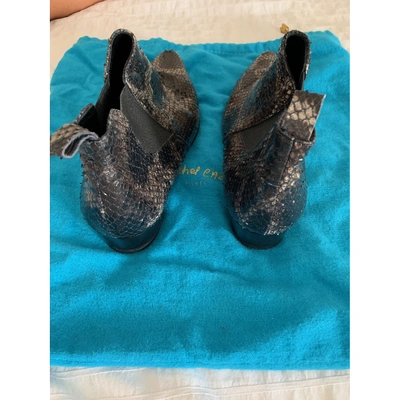 Pre-owned Jean-michel Cazabat Python Ankle Boots