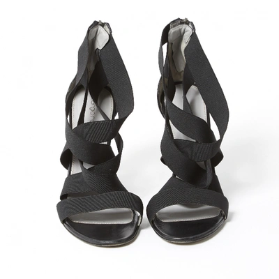 Pre-owned Sergio Rossi Cloth Sandals In Black