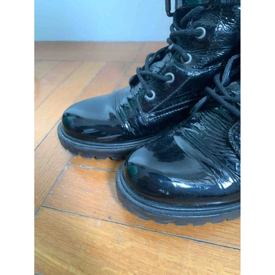 Pre-owned Tommy Jeans Black Patent Leather Boots