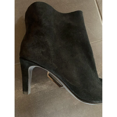 Pre-owned Off-white Black Leather Ankle Boots