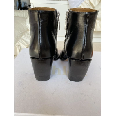 Pre-owned Chloé Rylee Leather Ankle Boots In Black