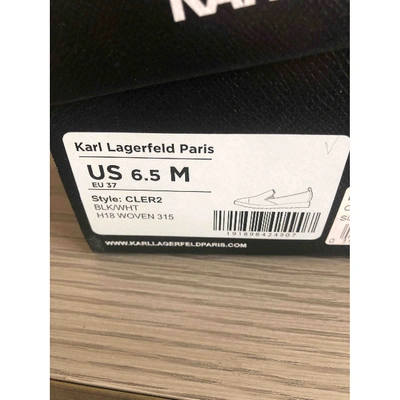 Pre-owned Karl Lagerfeld Leather Espadrilles In Black