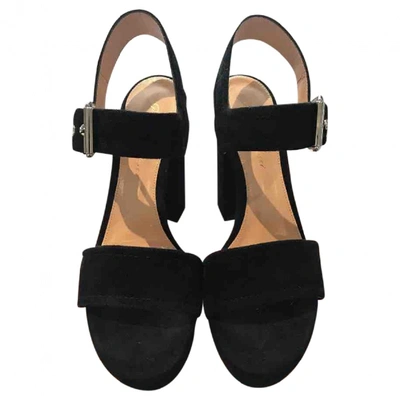 Pre-owned Gianvito Rossi Black Suede Sandals