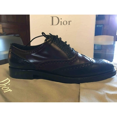 Pre-owned Dior Black Leather Lace Ups