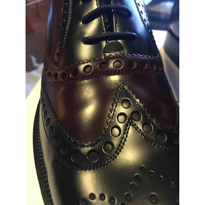 Pre-owned Dior Black Leather Lace Ups