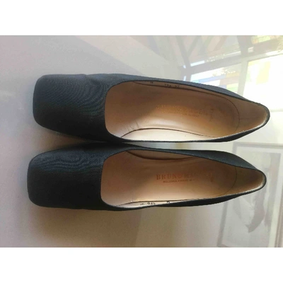 Pre-owned Bruno Magli Cloth Heels In Black