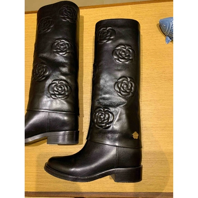 Pre-owned Chanel Black Leather Boots