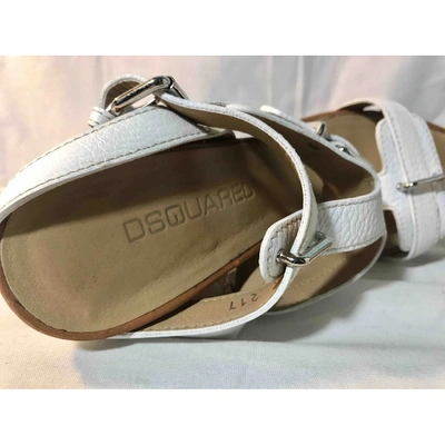 Pre-owned Dsquared2 Leather Sandals In White