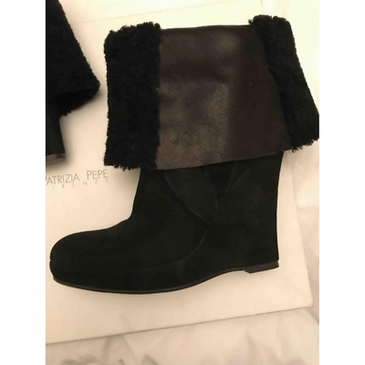 Pre-owned Patrizia Pepe Snow Boots In Black