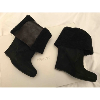 Pre-owned Patrizia Pepe Snow Boots In Black