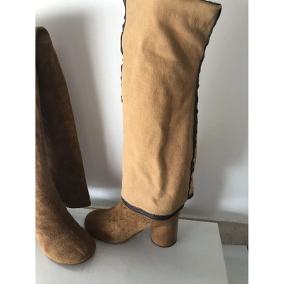 Pre-owned Maison Margiela Boots In Camel