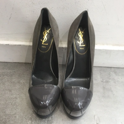 Pre-owned Saint Laurent Trib Too Heels In Grey