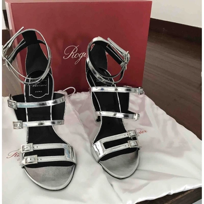 Pre-owned Roger Vivier Patent Leather Sandals In Silver