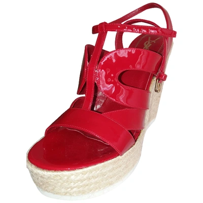 Pre-owned Saint Laurent Leather Sandals In Red