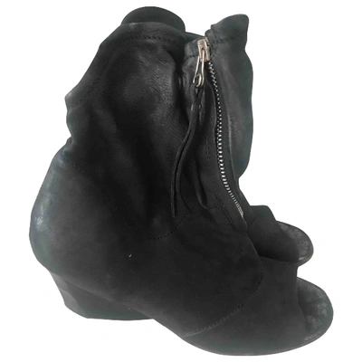 Pre-owned As98 Black Leather Heels