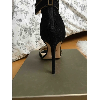 Pre-owned Elie Saab Leather Sandals In Black