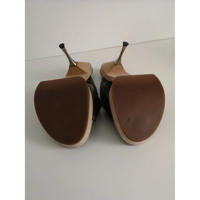 Pre-owned Prada Cloth Mules In Brown