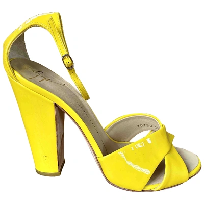 Pre-owned Giuseppe Zanotti Patent Leather Sandals In Yellow