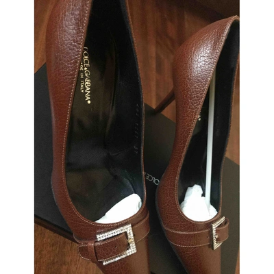 Pre-owned Dolce & Gabbana Leather Heels In Brown