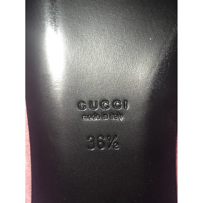Pre-owned Gucci Pink Velvet Flats