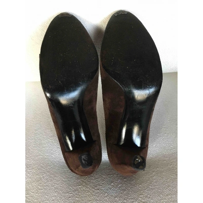 Pre-owned Dior Brown Suede Heels