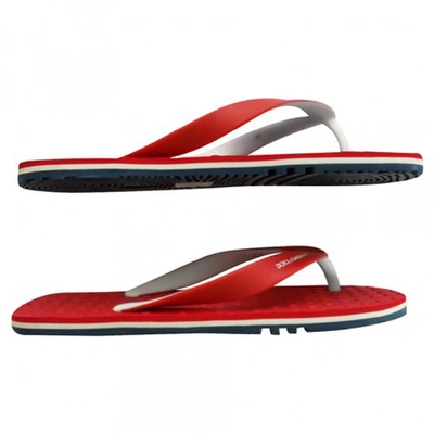 Pre-owned Dolce & Gabbana Flip Flops In Red