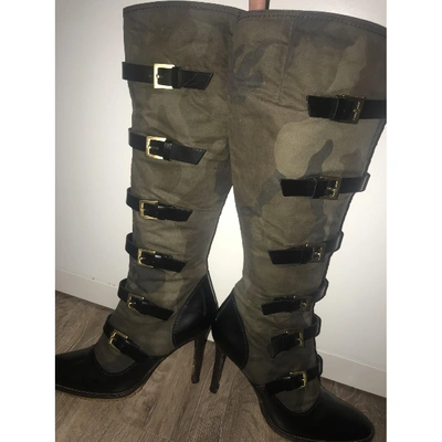 Pre-owned Giuseppe Zanotti Cloth Boots In Khaki