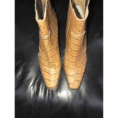 Pre-owned Tony Bianco Leather Western Boots In Camel