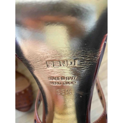 Pre-owned Fendi Leather Heels In Brown