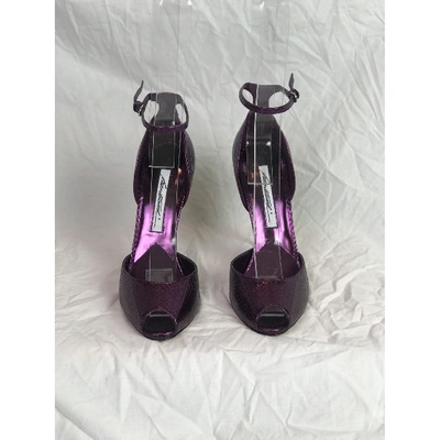 Pre-owned Brian Atwood Leather Heels In Purple